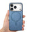 For iPhone 17 Pro Leather Back Case Compatible with MagSafe Skin-touch Phone Cover - Blue - 2
