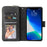 For iPhone 13 Pro Max 6.7 inch Flip Stand Wallet Phone Case PU Leather Magnetic 9 Card Holder Slots Zipper Pocket Cover with Strap - Black - 2