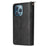 For iPhone 13 Pro Max 6.7 inch Flip Stand Wallet Phone Case PU Leather Magnetic 9 Card Holder Slots Zipper Pocket Cover with Strap - Black - 7