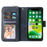 For iPhone 13 mini 5.4 inch Shockproof PU Leather Phone Case 9 Card Holder Slots Magnetic Closure Zipper Pocket Flip Wallet Stand Protective Phone Cover with Strap - Blue - 6