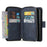 For iPhone 13 mini 5.4 inch Shockproof PU Leather Phone Case 9 Card Holder Slots Magnetic Closure Zipper Pocket Flip Wallet Stand Protective Phone Cover with Strap - Blue - 7