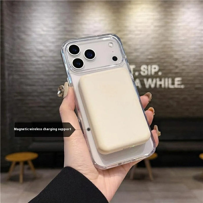 For iPhone 17 Pro Case Compatible with MagSafe Rotating Kickstand TPU PC Phone Back Cover - Transparent - 2