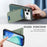 For iPhone 17 Pro Case Card Holder Kickstand Carbon Fiber Texture Back Cover - Green - 5