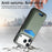 For iPhone 17 Pro Case Card Holder Kickstand Carbon Fiber Texture Back Cover - Green - 6