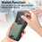 For iPhone 17 Pro Case Card Holder Kickstand Carbon Fiber Texture Back Cover - Green - 7