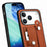 For iPhone 17 Pro Case Carbon Fiber Texture Leather Phone Back Cover with Card Holder - Brown - 2