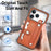 For iPhone 17 Pro Case Carbon Fiber Texture Leather Phone Back Cover with Card Holder - Brown - 3