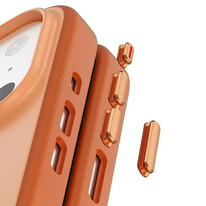 For iPhone 17 Pro Case Compatible with MagSafe Shockproof TPU PC Phone Back Cover - Orange - 4