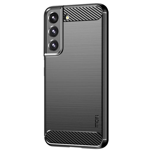 MOFI JK TPU Series-1 Phone Case for Samsung Galaxy S23+, Carbon Fiber Texture Drop Protection TPU Brushed Phone Cover - Black - 1