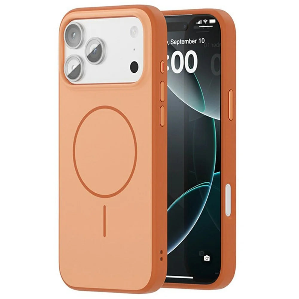 For iPhone 17 Pro Max Case Compatible with MagSafe Shockproof TPU PC Phone Back Cover - Orange - 1
