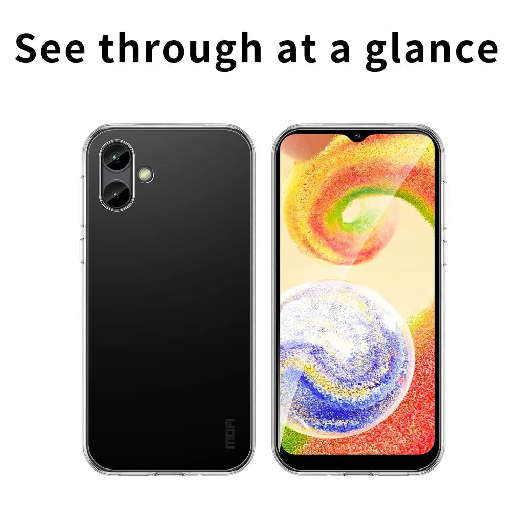 MOFI For Samsung Galaxy A04 4G (164.4 x 76.3 x 9.1 mm) Shock Absorbing Protective Phone Cover, Clear Crystal TPU Shell Case - 3
