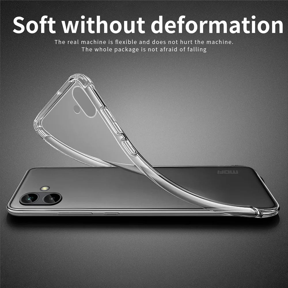 MOFI For Samsung Galaxy A04 4G (164.4 x 76.3 x 9.1 mm) Shock Absorbing Protective Phone Cover, Clear Crystal TPU Shell Case - 4