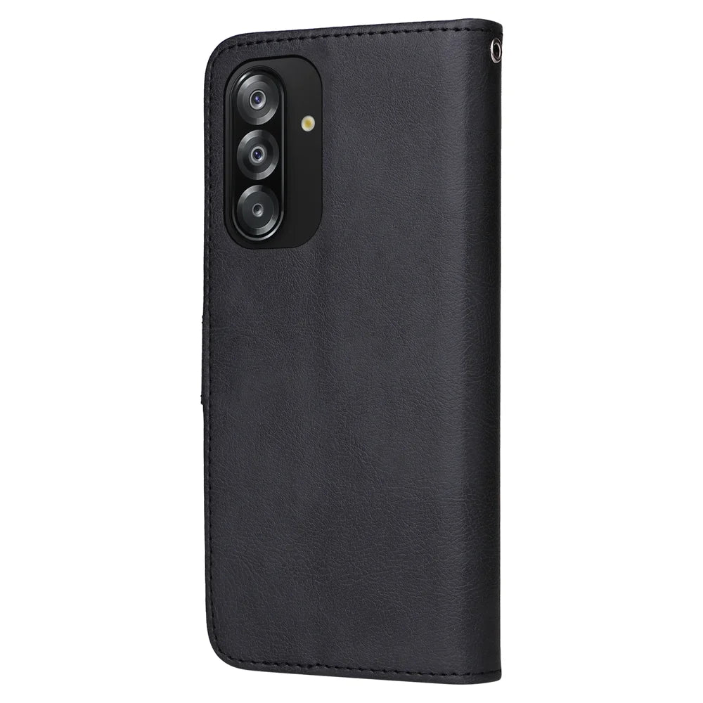 For Samsung Galaxy A18 5G /  A17 5G / A17 4G Case 2 in 1 Detachable Magnetic Leather Wallet Mobile Cover with Strap - Black - 7