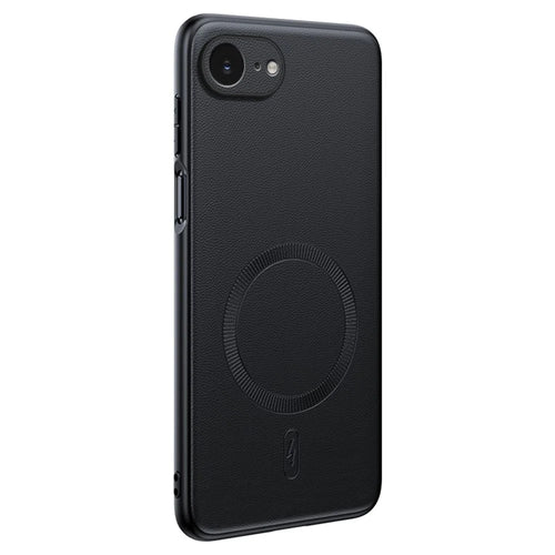 For iPhone 17e / 16e Case Compatible with MagSafe Leather Coated TPU + PC Phone Cover - Black - 1