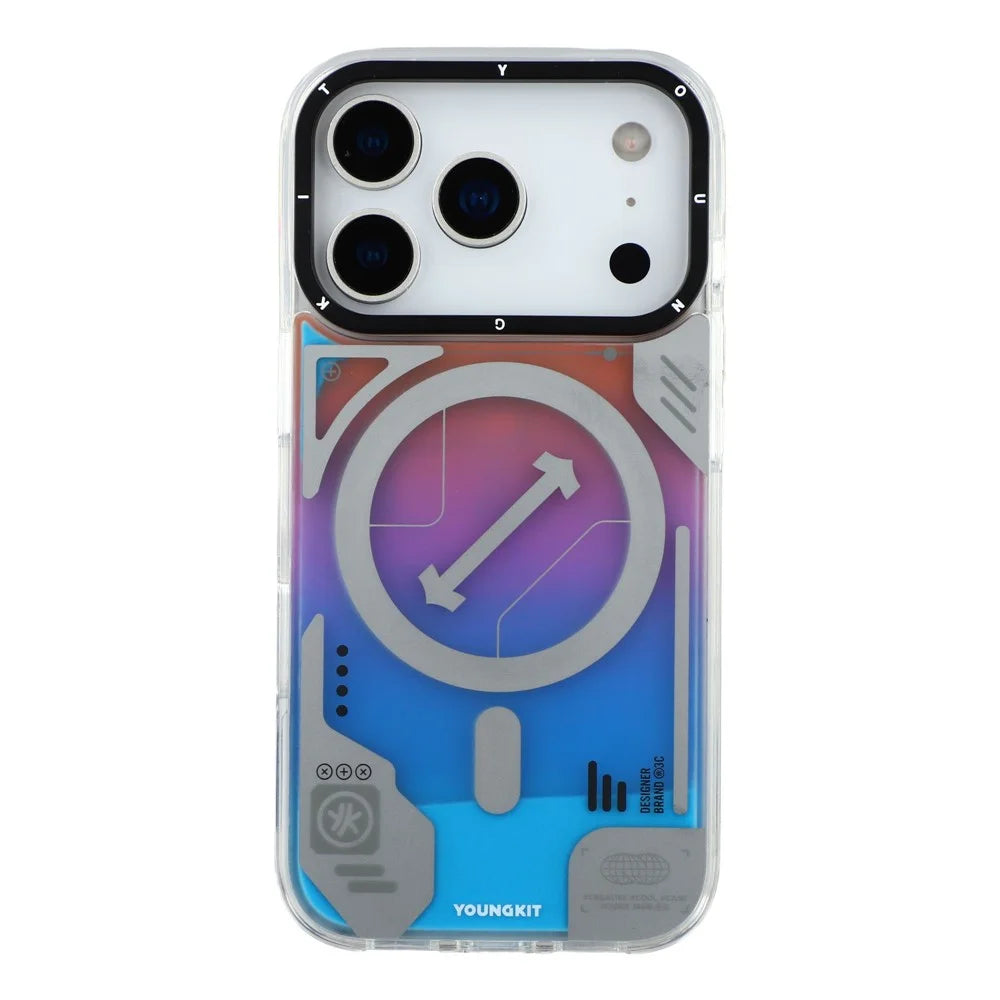 YOUNGKIT For iPhone 17 Pro Max Case Compatible with MagSafe Anti Drop TPU PC Phone Back Cover - Blue - 3