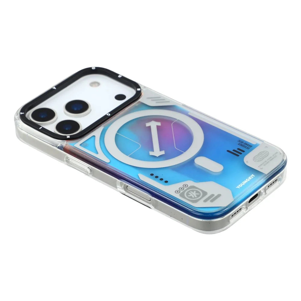 YOUNGKIT For iPhone 17 Pro Max Case Compatible with MagSafe Anti Drop TPU PC Phone Back Cover - Blue - 4