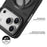 YOUNGKIT For iPhone 17 Pro Case Rotating Kickstand Shockproof TPU + PU Leather Phone Back Cover - Grey - 6