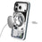 YOUNGKIT for iPhone 17 Pro Max Magnetic Case Rotating Kickstand IMD TPU Phone Cover - Blue - 4