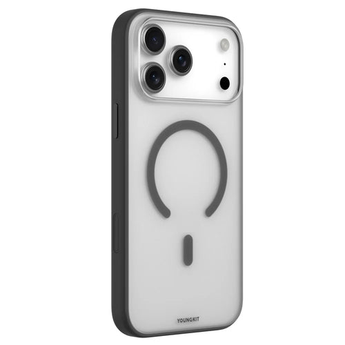 YOUNGKIT For iPhone 17 Pro Clear Case Compatible with MagSafe Shockproof TPU PC Phone Back Cover - Black - 1