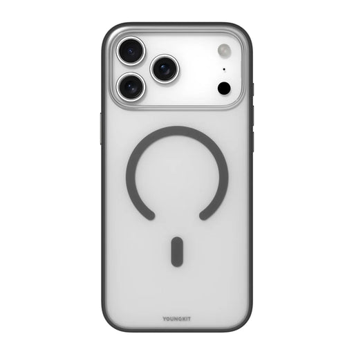 YOUNGKIT For iPhone 17 Pro Max Clear Case Compatible with MagSafe Shockproof TPU PC Phone Back Cover - Black - 2