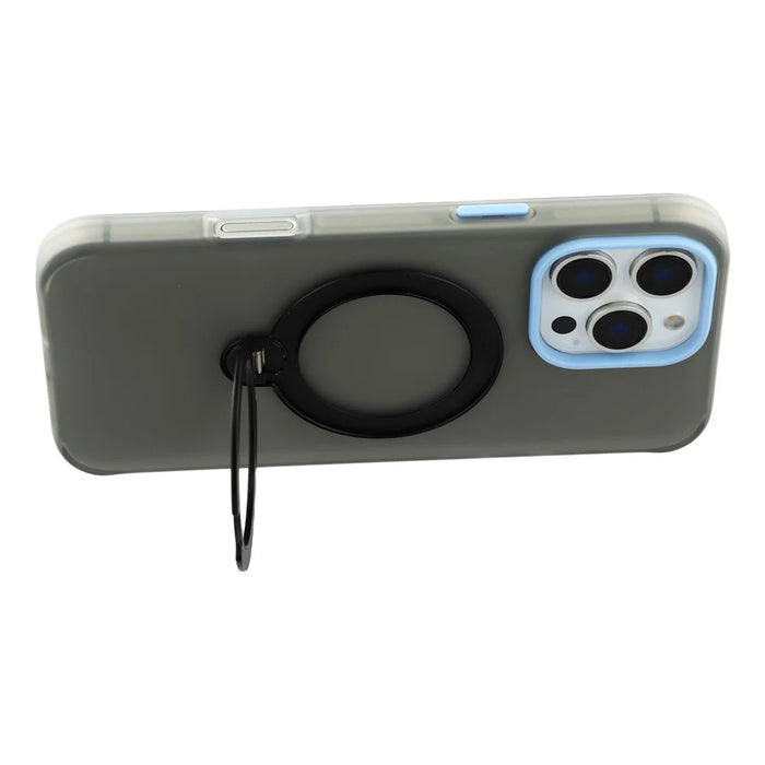 KIGC For iPhone 16 Pro Case Rotating Kickstand PC + TPU Anti Drop Phone Back Cover - Black - 4