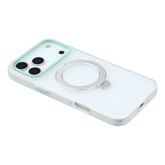 KIGC For iPhone 17 Pro Case Rotating Kickstand PC + TPU Anti Drop Phone Back Cover - Transparent - 6
