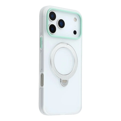 KIGC For iPhone 17 Pro Max Case Rotating Kickstand PC + TPU Anti Drop Phone Back Cover - Transparent - 1