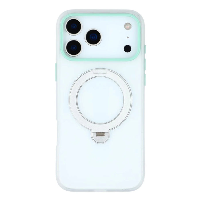 KIGC For iPhone 17 Pro Max Case Rotating Kickstand PC + TPU Anti Drop Phone Back Cover - Transparent - 3