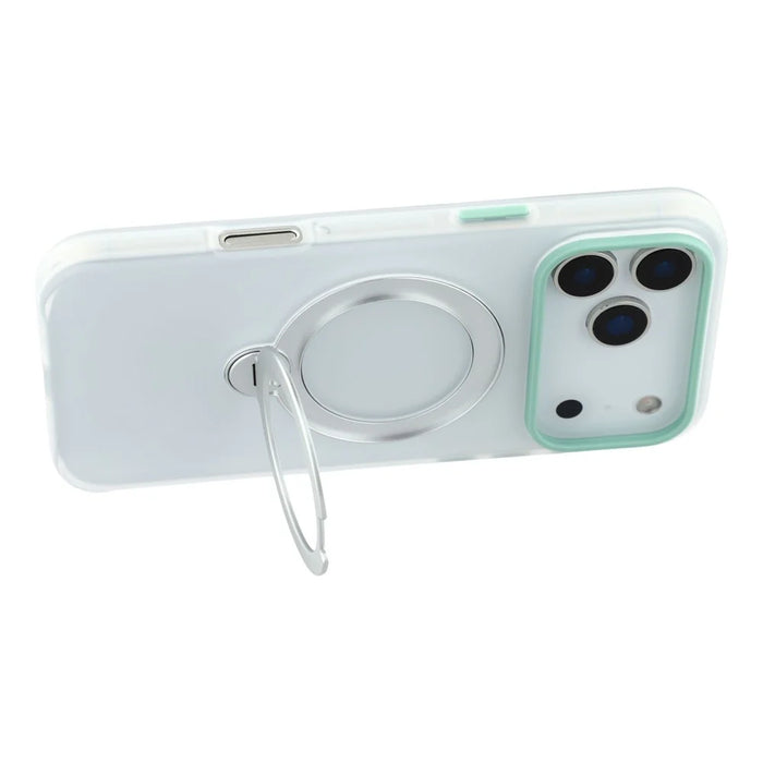 KIGC For iPhone 17 Pro Max Case Rotating Kickstand PC + TPU Anti Drop Phone Back Cover - Transparent - 4