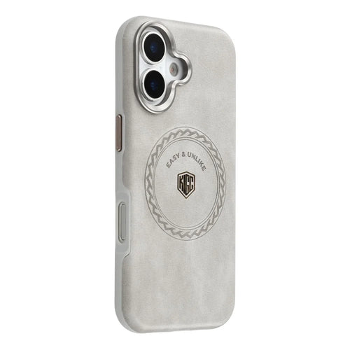 KIGC For iPhone 17 Case Compatible with MagSafe PU Leather TPU Phone Back Cover - Grey - 1