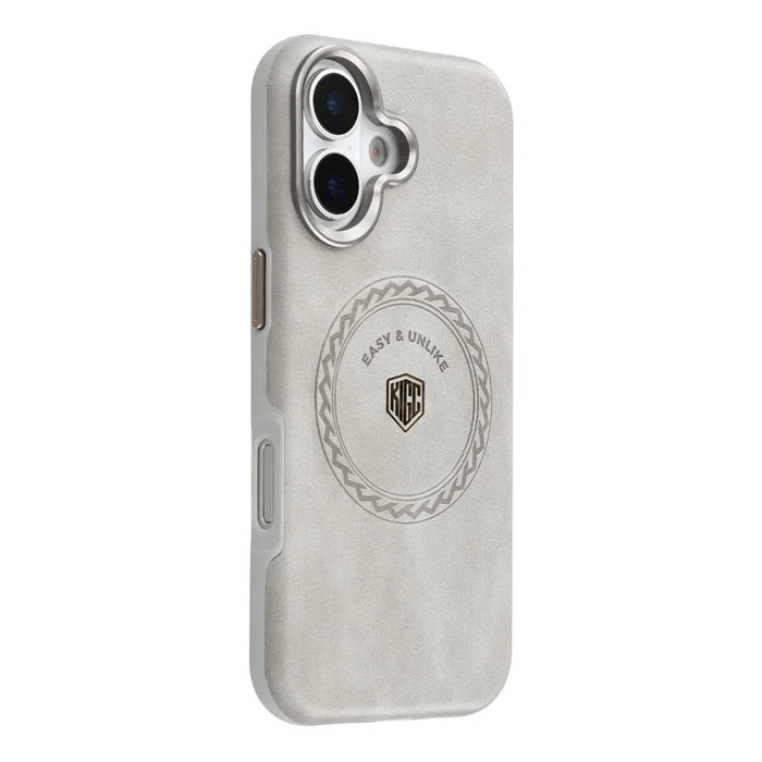 KIGC For iPhone 17 Case Compatible with MagSafe PU Leather TPU Phone Back Cover - Grey - 1