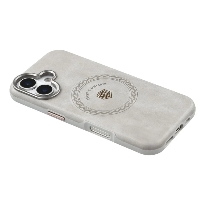 KIGC For iPhone 17 Case Compatible with MagSafe PU Leather TPU Phone Back Cover - Grey - 4