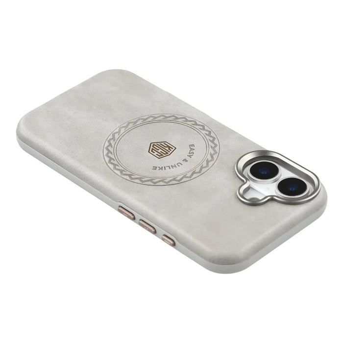 KIGC For iPhone 17 Case Compatible with MagSafe PU Leather TPU Phone Back Cover - Grey - 5