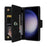 For Samsung Galaxy S25 FE Case Zipper Wallet Rivet Decor Leather Phone Cover with Wrist Strap - Black - 3