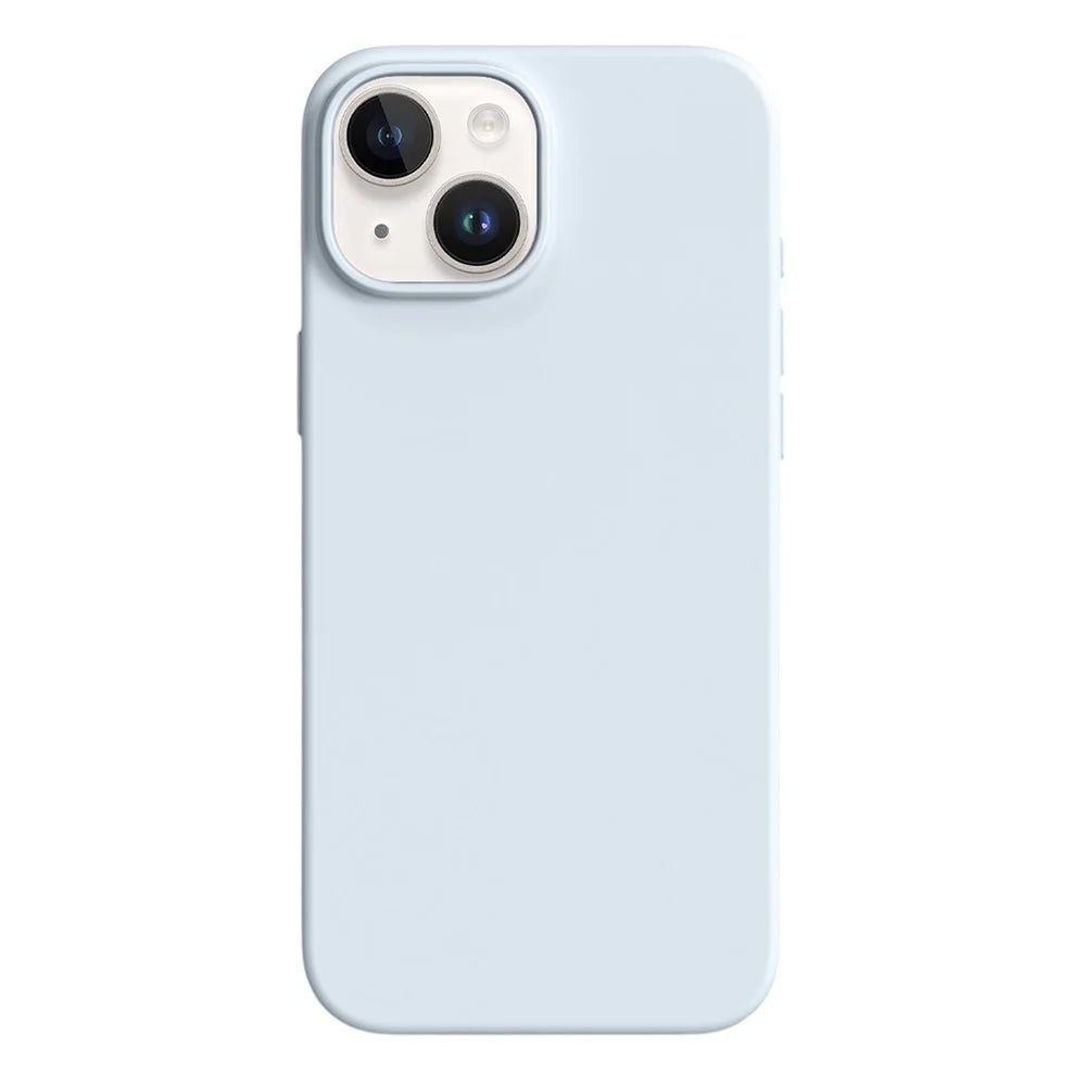 For iPhone 15 Case Ultra Thin Liquid Silicone + PC Anti-Scratch Phone Cover - Glacier Blue - 1