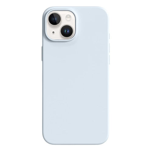For iPhone 15 Case Ultra Thin Liquid Silicone + PC Anti-Scratch Phone Cover - Glacier Blue - 1