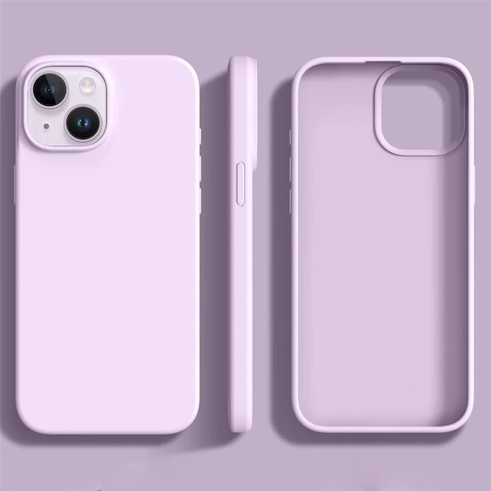 For iPhone 14 / 13 Case Ultra Thin Liquid Silicone + PC Anti-Scratch Phone Cover - Bean Purple - 2