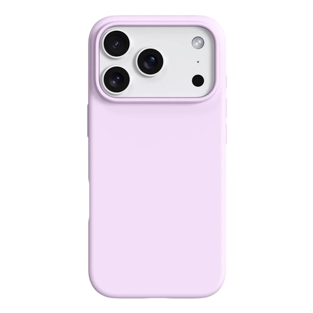 For iPhone 18 Pro Max / 17 Pro Max Case Ultra Thin Liquid Silicone + PC Anti-Scratch Phone Cover with Camera Touch Control Button - Bean Purple - 1