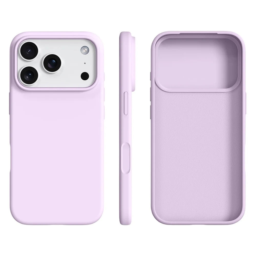 For iPhone 18 Pro Max / 17 Pro Max Case Ultra Thin Liquid Silicone + PC Anti-Scratch Phone Cover with Camera Touch Control Button - Bean Purple - 2