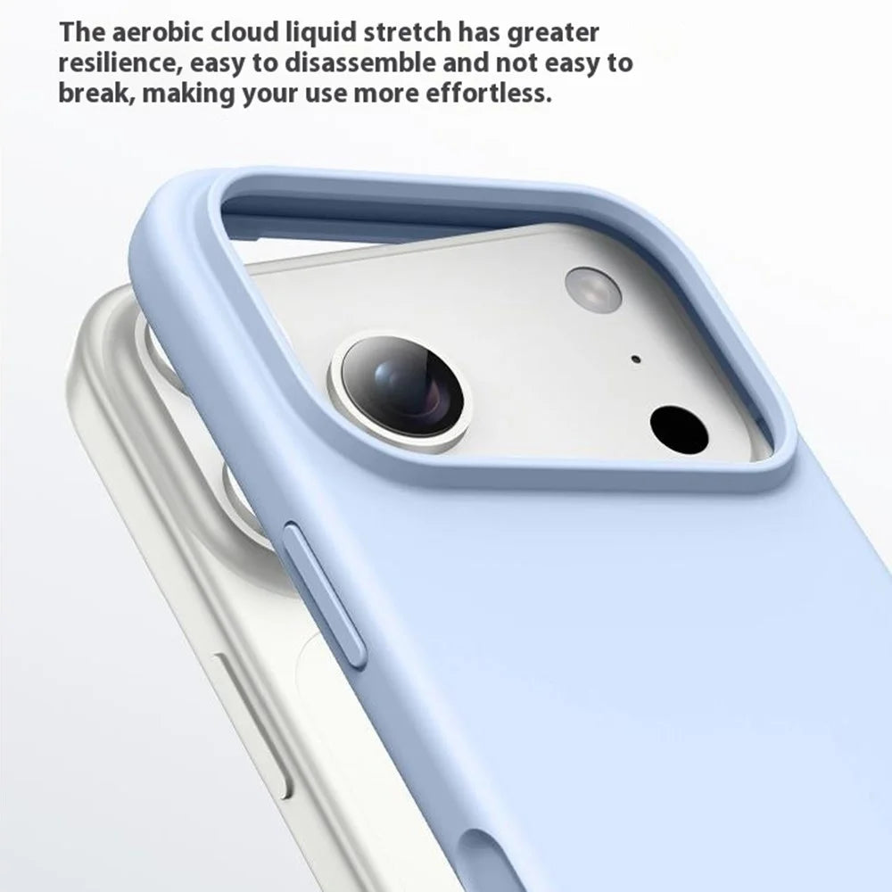 For iPhone 18 Pro Max / 17 Pro Max Case Ultra Thin Liquid Silicone + PC Anti-Scratch Phone Cover with Camera Touch Control Button - Bean Purple - 3
