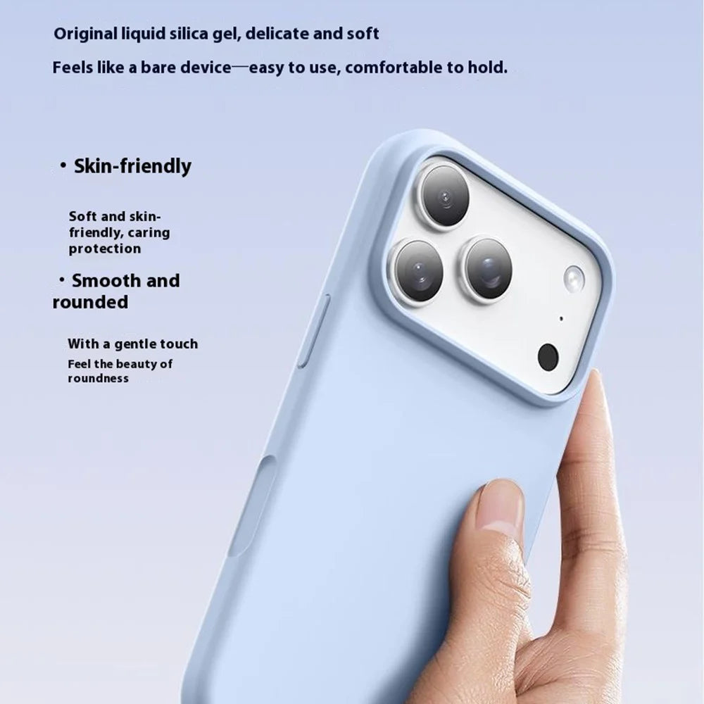For iPhone 18 Pro Max / 17 Pro Max Case Ultra Thin Liquid Silicone + PC Anti-Scratch Phone Cover with Camera Touch Control Button - Bean Purple - 4