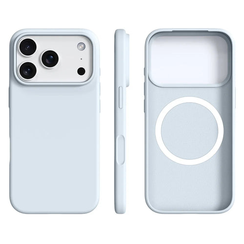 For iPhone 18 Pro Max / 17 Pro Max Case Compatible with MagSafe Ultra Thin Liquid Silicone + PC Phone Cover - Glacier Blue - 1