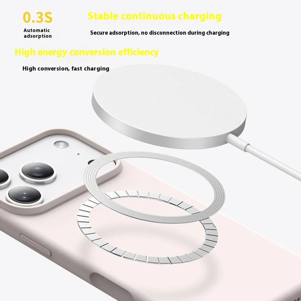 For iPhone 18 Pro Max / 17 Pro Max Case Compatible with MagSafe Ultra Thin Liquid Silicone + PC Phone Cover - Glacier Blue - 2