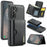 DG.MING M6 Series For Samsung Galaxy S25 FE Case Magnetic Wallet PU + PC + TPU Phone Cover - Black - 1