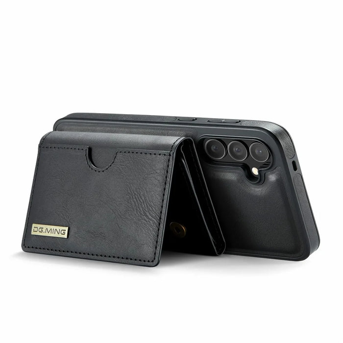 DG.MING M6 Series For Samsung Galaxy S25 FE Case Magnetic Wallet PU + PC + TPU Phone Cover - Black - 4