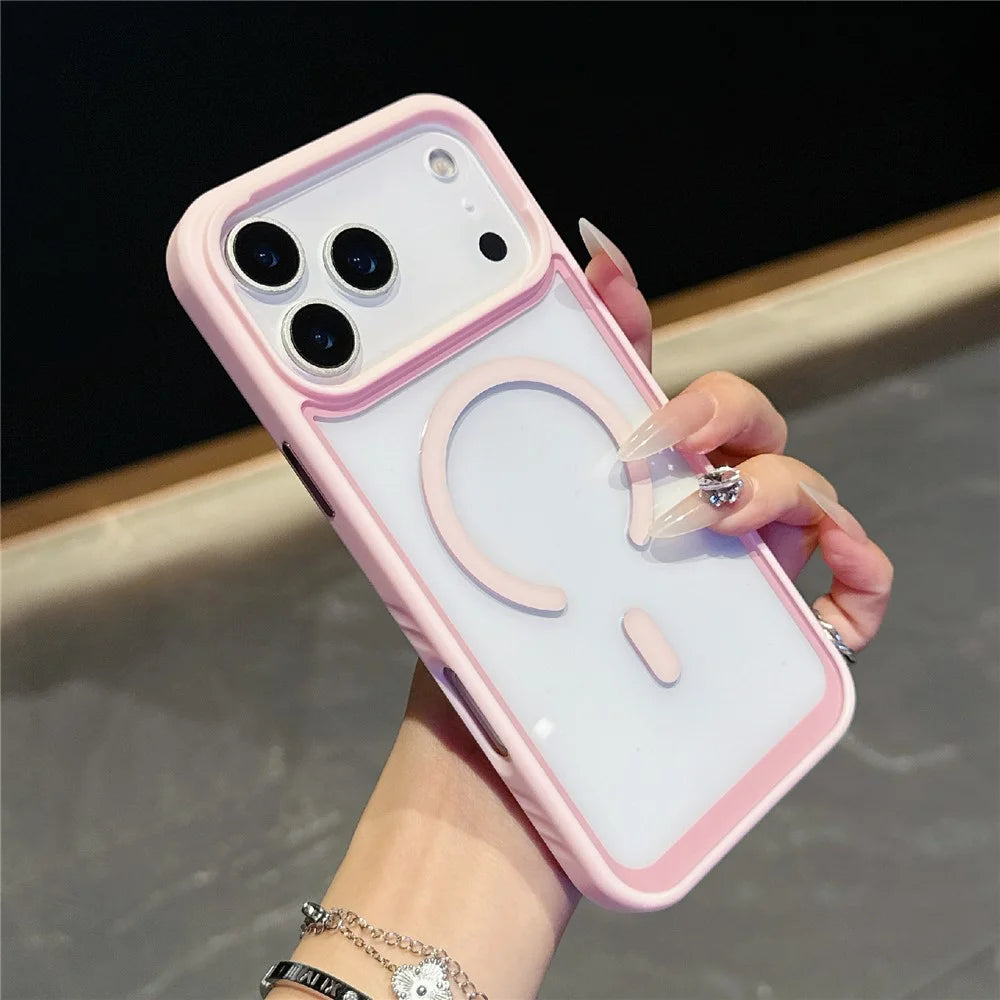 For iPhone 18 Pro Max / 17 Pro Max Case Compatible with MagSafe TPU + PC Shockproof Phone Back Cover - Pink - 2