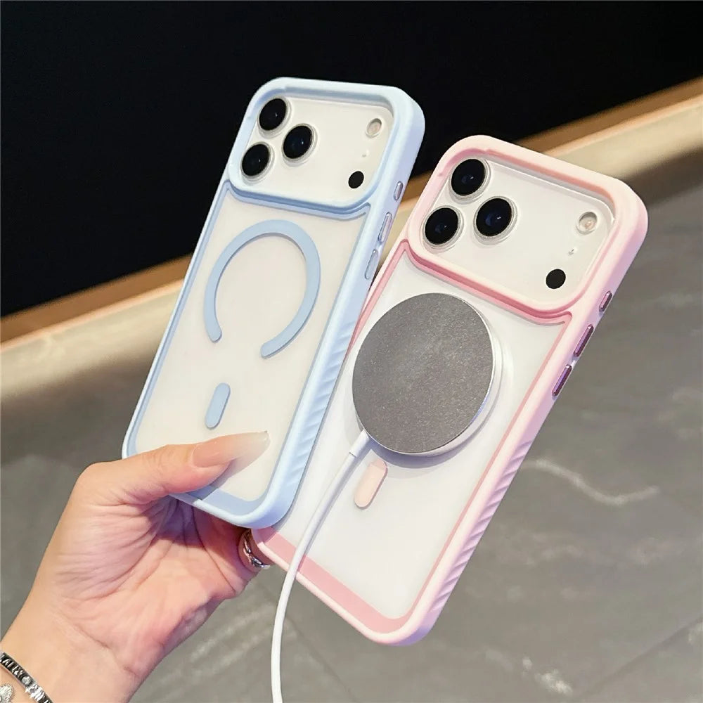 For iPhone 18 Pro Max / 17 Pro Max Case Compatible with MagSafe TPU + PC Shockproof Phone Back Cover - Pink - 4