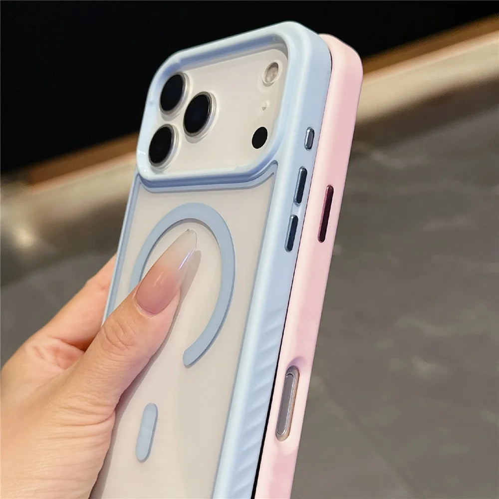 For iPhone 18 Pro Max / 17 Pro Max Case Compatible with MagSafe TPU + PC Shockproof Phone Back Cover - Pink - 5