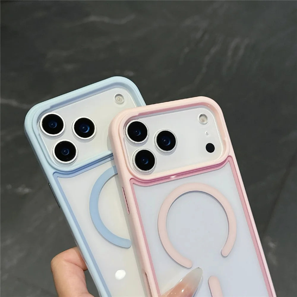 For iPhone 18 Pro Max / 17 Pro Max Case Compatible with MagSafe TPU + PC Shockproof Phone Back Cover - Pink - 7