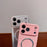 For iPhone 17 Pro Case PU Leather + PC + TPU Precise Cutout Phone Cover Compatible with MagSafe - Pink - 3